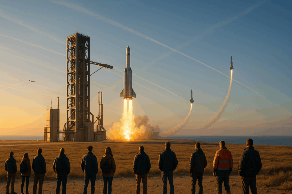 Taking off from Earth