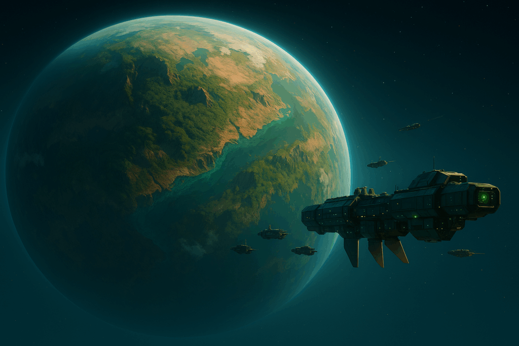 Orbiting planet Verkalium